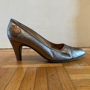 Vintage Metallic Creazioni Roma Heels, Size 6,